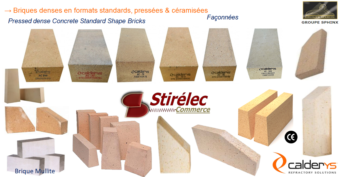 Image du produit Briques en formats standards façonnées, pressées & céramisées